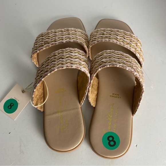 Avellini Wooven Double Straps Slides Sandals 8 - Picture 3 of 6